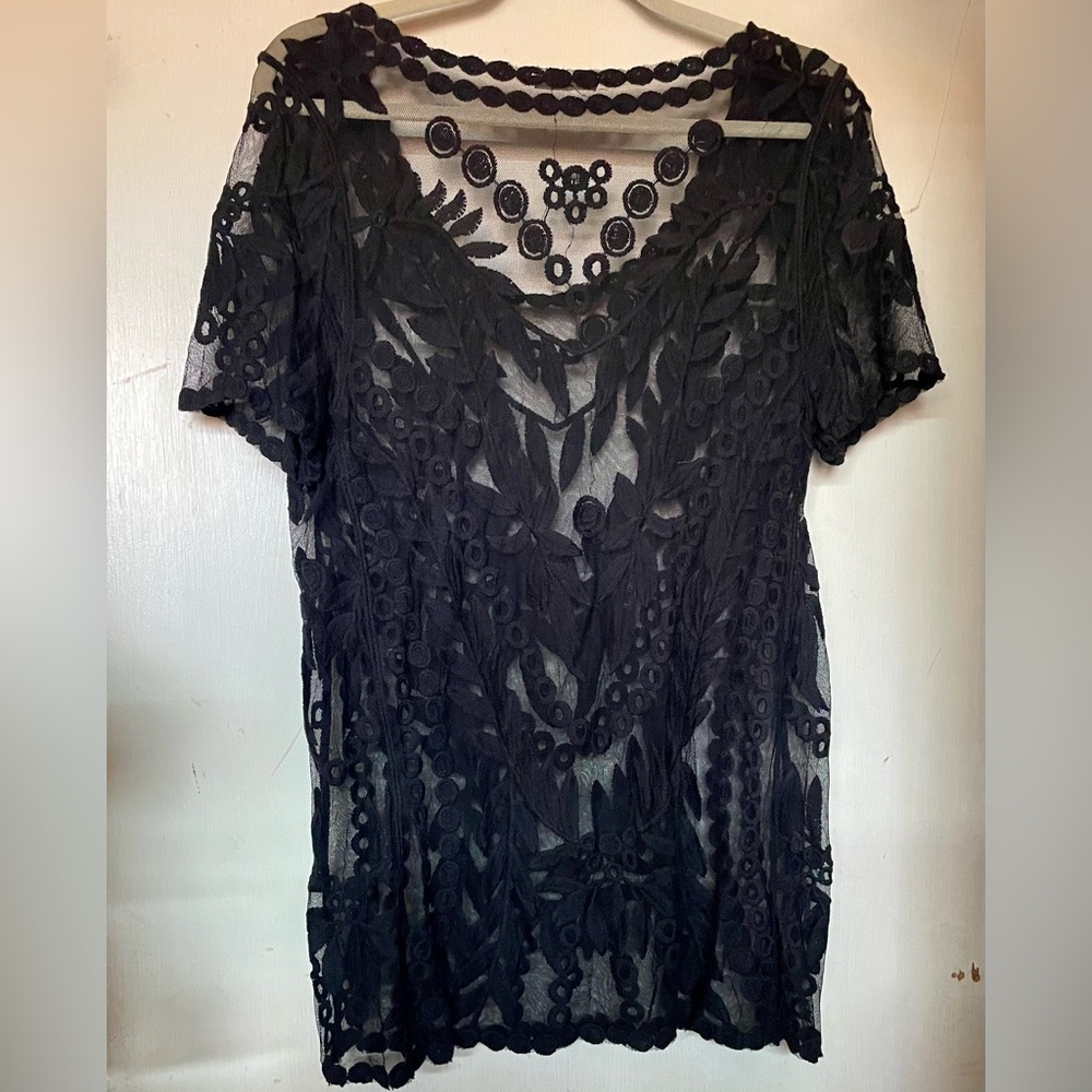 Black lace top by Capri size M